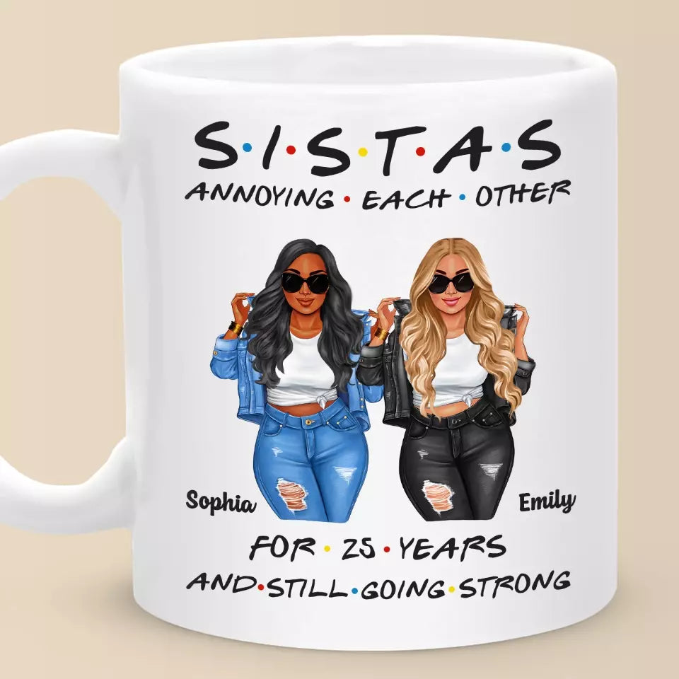 Sœurs par hasard, amies par choix - Mug personnalisé pour meilleure amie - Cadeau pour meilleures amies, meilleures amies, sœurs