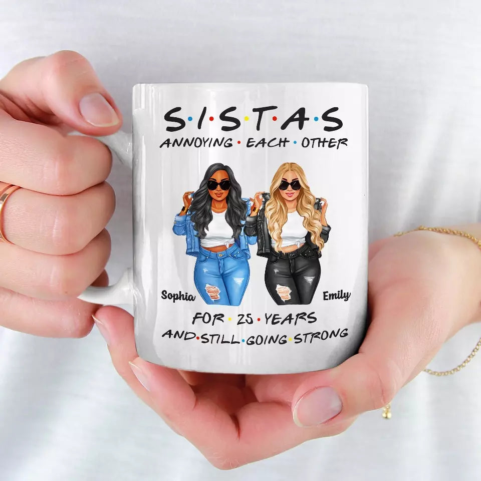 Sœurs par hasard, amies par choix - Mug personnalisé pour meilleure amie - Cadeau pour meilleures amies, meilleures amies, sœurs