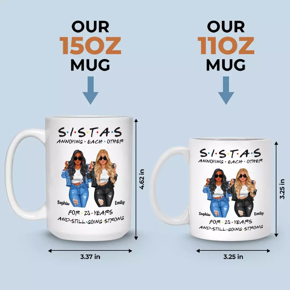Sœurs par hasard, amies par choix - Mug personnalisé pour meilleure amie - Cadeau pour meilleures amies, meilleures amies, sœurs