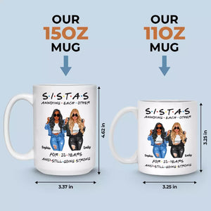 Sœurs par hasard, amies par choix - Mug personnalisé pour meilleure amie - Cadeau pour meilleures amies, meilleures amies, sœurs