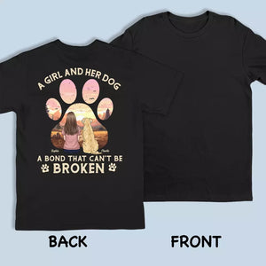 Tu ne quitteras jamais mon cœur - T-shirt unisexe personnalisé avec imprimé au dos pour chien, sweat à capuche, sweat-shirt - Cadeau pour les propriétaires d'animaux et les amoureux des animaux