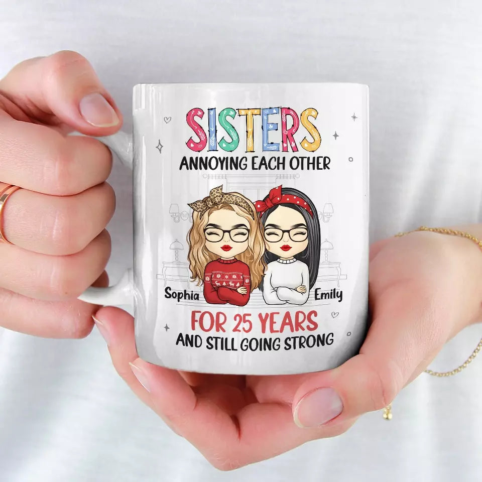 Un frère ou une sœur est en partie lié par le sang, en partie rival et ami pour toujours - Tasse personnalisée pour la famille - Cadeau pour les membres de la famille, les frères et sœurs