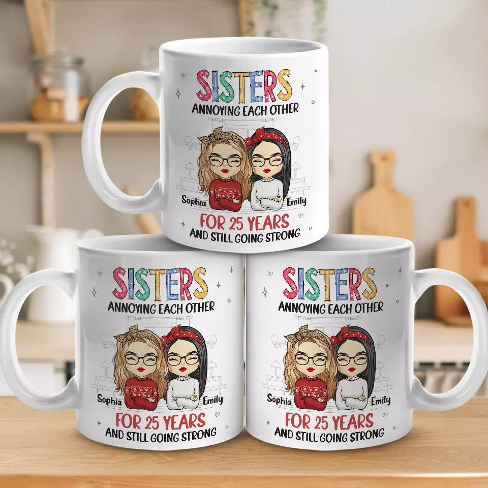 Un frère ou une sœur est en partie lié par le sang, en partie rival et ami pour toujours - Tasse personnalisée pour la famille - Cadeau pour les membres de la famille, les frères et sœurs