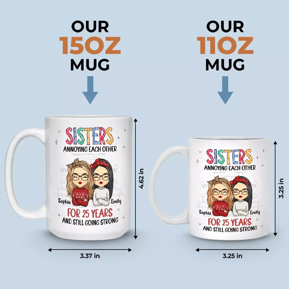 Un frère ou une sœur est en partie lié par le sang, en partie rival et ami pour toujours - Tasse personnalisée pour la famille - Cadeau pour les membres de la famille, les frères et sœurs
