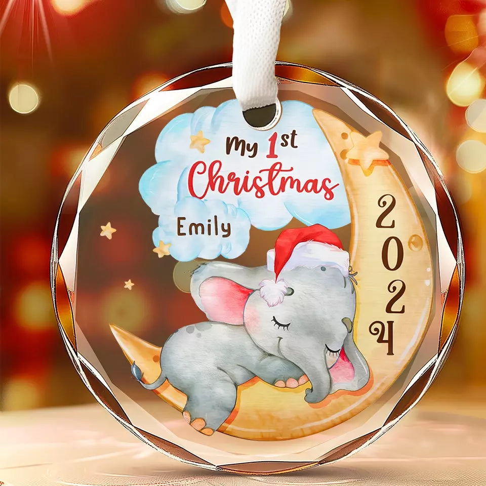 Tu fais partie de moi, mon petit - Ornement en verre personnalisé en forme de cercle familial - Cadeau de Noël pour bébé, enfant, nouveau-né