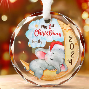 Tu fais partie de moi, mon petit - Ornement en verre personnalisé en forme de cercle familial - Cadeau de Noël pour bébé, enfant, nouveau-né