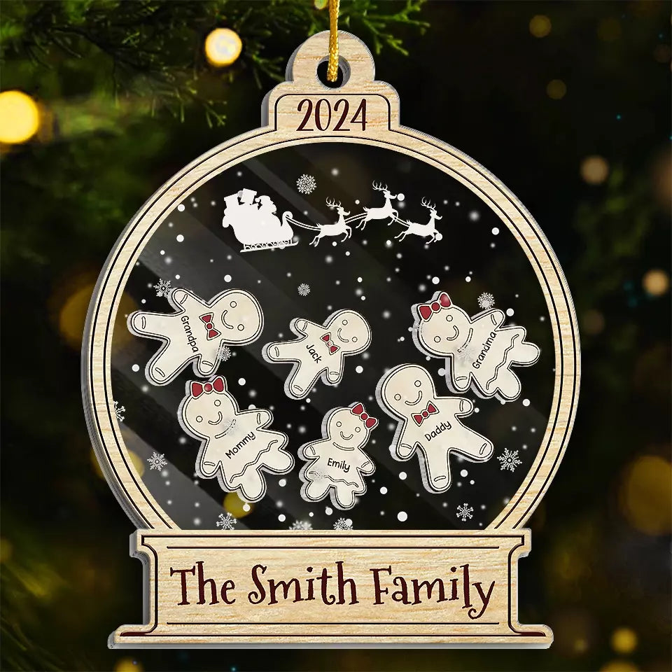 L'amour familial se réchauffe à Noël - Décoration de Noël personnalisée à 3 étages - Cadeau de Noël pour les membres de la famille