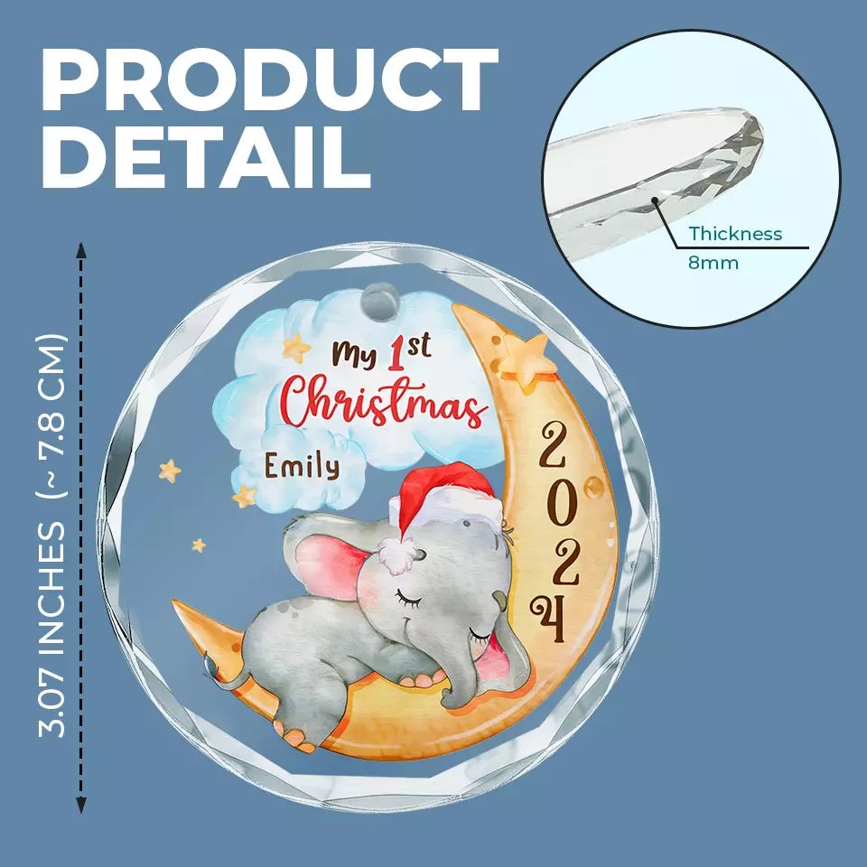 Tu fais partie de moi, mon petit - Ornement en verre personnalisé en forme de cercle familial - Cadeau de Noël pour bébé, enfant, nouveau-né