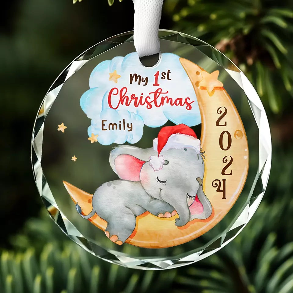 Tu fais partie de moi, mon petit - Ornement en verre personnalisé en forme de cercle familial - Cadeau de Noël pour bébé, enfant, nouveau-né