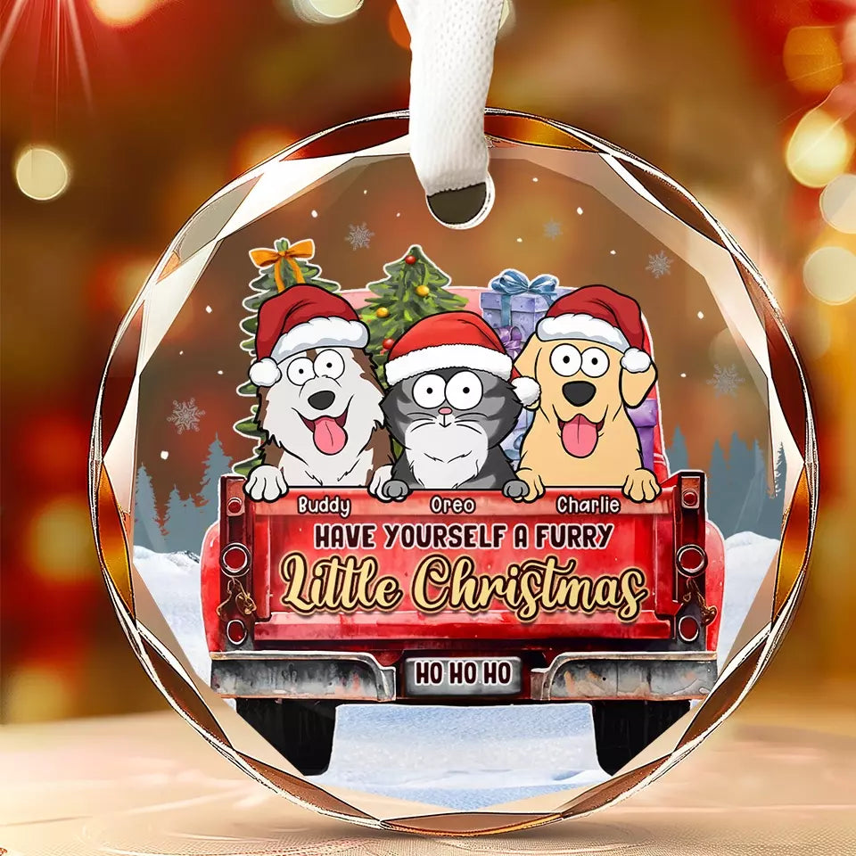 Je crois aux pattes du Père Noël – Décoration en verre personnalisée pour chien et chat – Cadeau de Noël pour les propriétaires et les amoureux des animaux