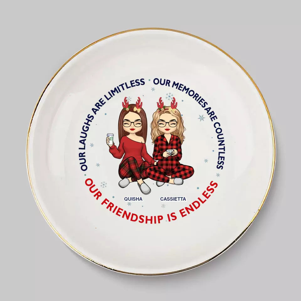 Notre amitié est infinie - Porte-bijoux personnalisé Bestie - Cadeau de Noël pour meilleures amies, meilleures amies, sœurs