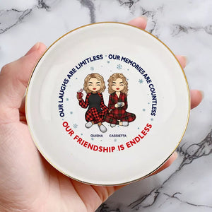 Notre amitié est infinie - Porte-bijoux personnalisé Bestie - Cadeau de Noël pour meilleures amies, meilleures amies, sœurs