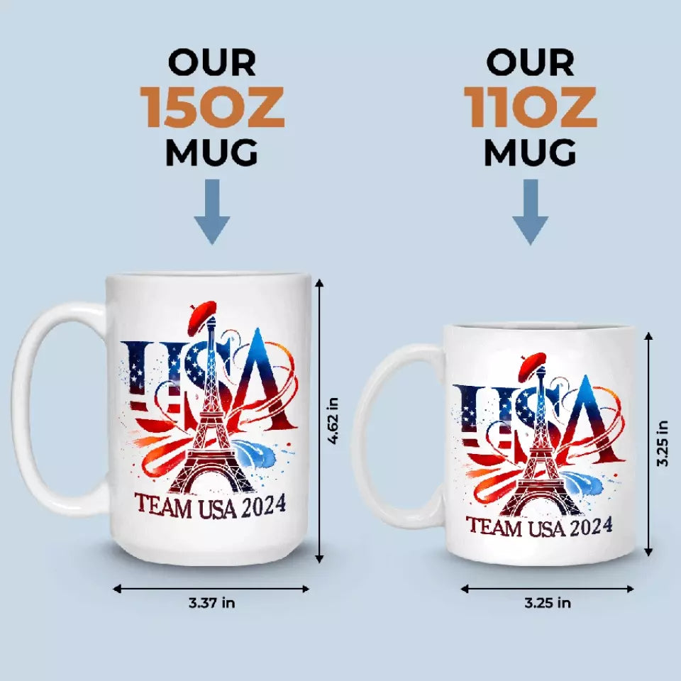 Tasse Équipe USA 2024 - JO - Vacances olympiques, cadeau pour les membres de la famille et les meilleurs amis