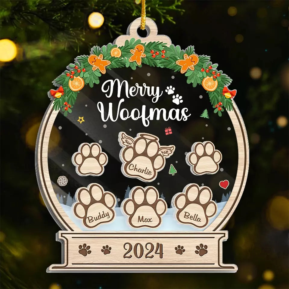 Joyeux Pawlidays - Ornement personnalisé à 3 étages pour chien et chat - Cadeau de Noël pour les propriétaires et les amoureux des animaux