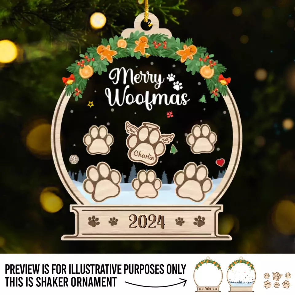 Joyeux Pawlidays - Ornement personnalisé à 3 étages pour chien et chat - Cadeau de Noël pour les propriétaires et les amoureux des animaux