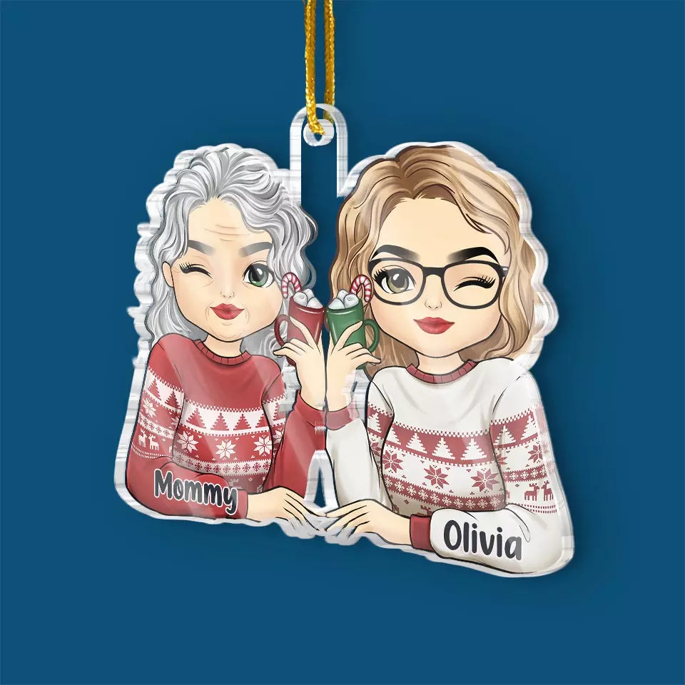 Ma mère, tout mon univers, la source de mon être, mon tout - Ornement personnalisé familial - Forme personnalisée en acrylique - Cadeau de Noël pour maman, fille