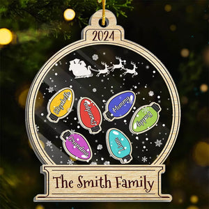 Là où il y a de la famille, il y a de l'amour - Ornement personnalisé à 3 étages pour la famille - Cadeau de Noël pour les membres de la famille