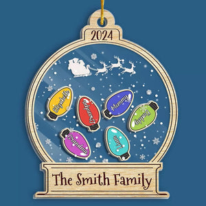 Là où il y a de la famille, il y a de l'amour - Ornement personnalisé à 3 étages pour la famille - Cadeau de Noël pour les membres de la famille