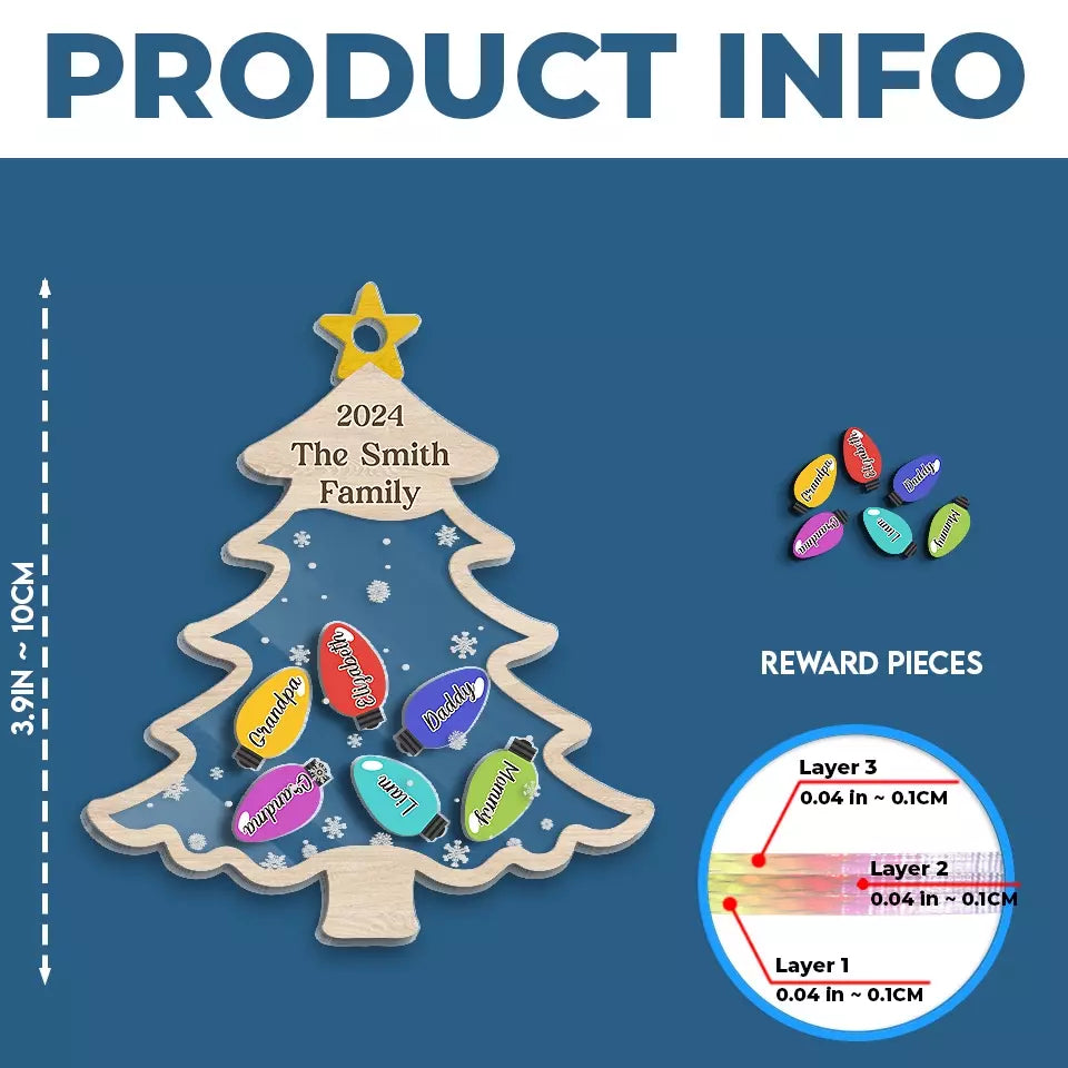 Se balancer autour du sapin de Noël - Décoration de Noël personnalisée à 3 étages - Cadeau de Noël pour les membres de la famille