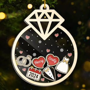 Je veux être avec toi - Ornement personnalisé à 3 couches pour couple - Cadeau de Noël pour mari et femme, anniversaire