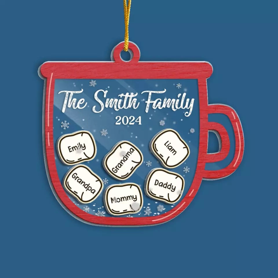 L'amour familial s'illumine de mille feux - Décoration personnalisée à 3 étages pour la famille - Cadeau de Noël pour les membres de la famille