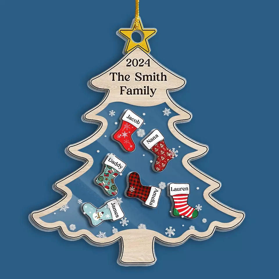 À Noël, tous les chemins mènent à la maison - Décoration de Noël personnalisée à 3 étages pour la famille - Cadeau de Noël pour les membres de la famille