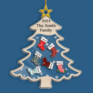 À Noël, tous les chemins mènent à la maison - Décoration de Noël personnalisée à 3 étages pour la famille - Cadeau de Noël pour les membres de la famille