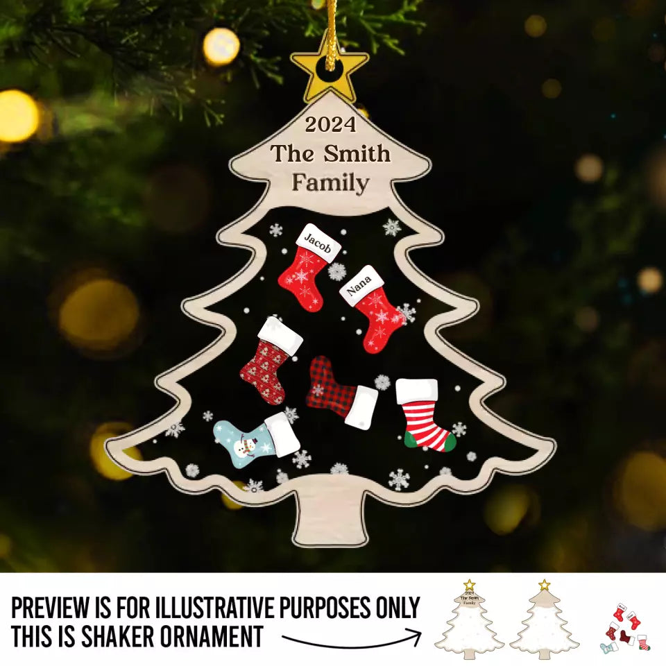 À Noël, tous les chemins mènent à la maison - Décoration de Noël personnalisée à 3 étages pour la famille - Cadeau de Noël pour les membres de la famille