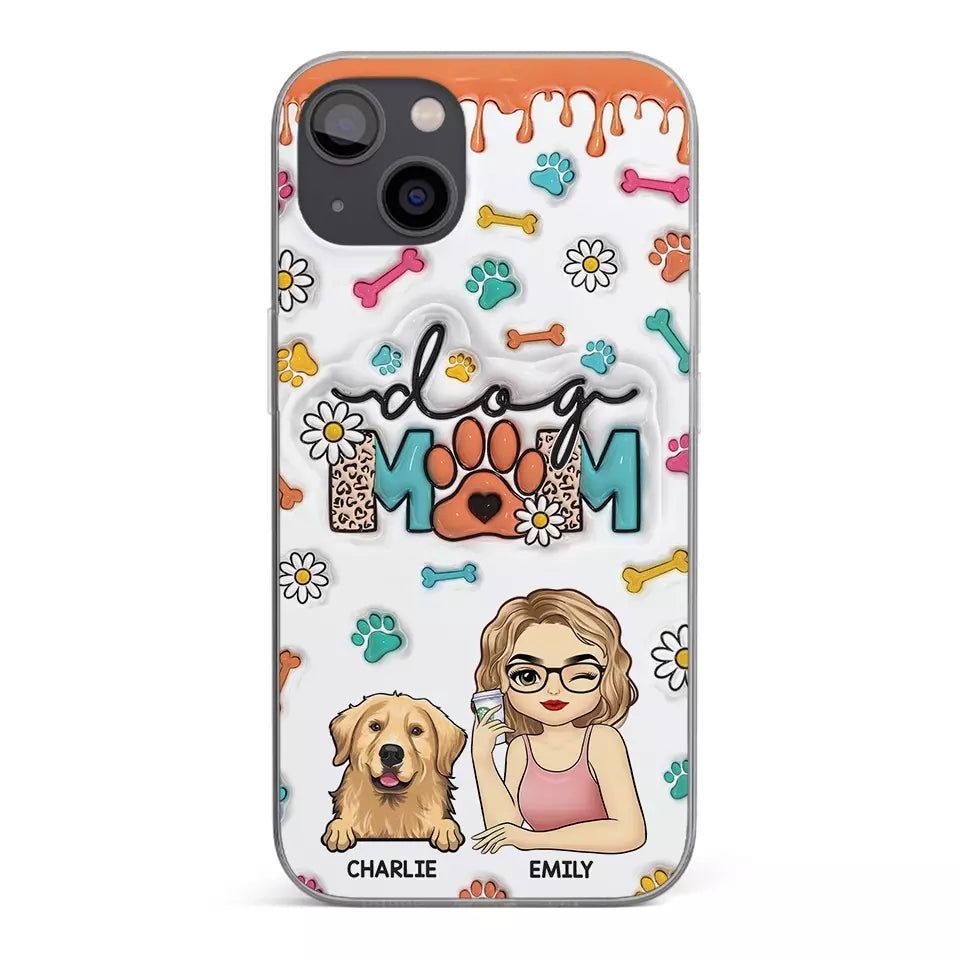 L'amour entre un chien et sa maman est indestructible - Coque de téléphone transparente personnalisée avec effet gonflable 3D - Cadeau pour les propriétaires et les amoureux des animaux