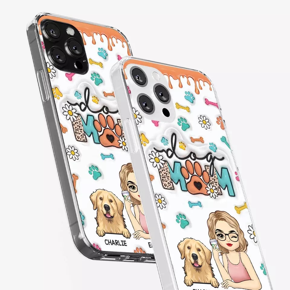 L'amour entre un chien et sa maman est indestructible - Coque de téléphone transparente personnalisée avec effet gonflable 3D - Cadeau pour les propriétaires et les amoureux des animaux