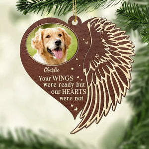 Photo personnalisée gravée dans mon cœur - Ornement commémoratif personnalisé en cuir - Cadeau de Noël, cadeau de condoléances pour les propriétaires d'animaux et les amoureux des animaux