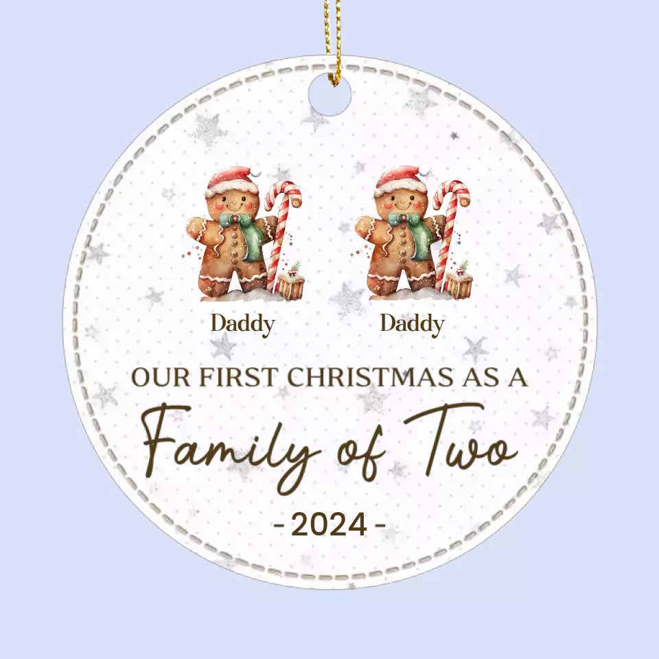 Notre famille s'est agrandie de soixante centimètres - Décoration familiale personnalisée en cuir - Cadeau de Noël pour les membres de la famille, les bébés et les nouveau-nés