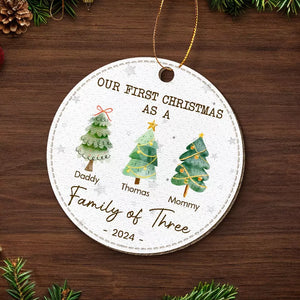 Une famille qui rit ensemble, reste ensemble - Décoration familiale personnalisée en cuir - Cadeau de Noël pour les membres de la famille, les bébés et les nouveau-nés