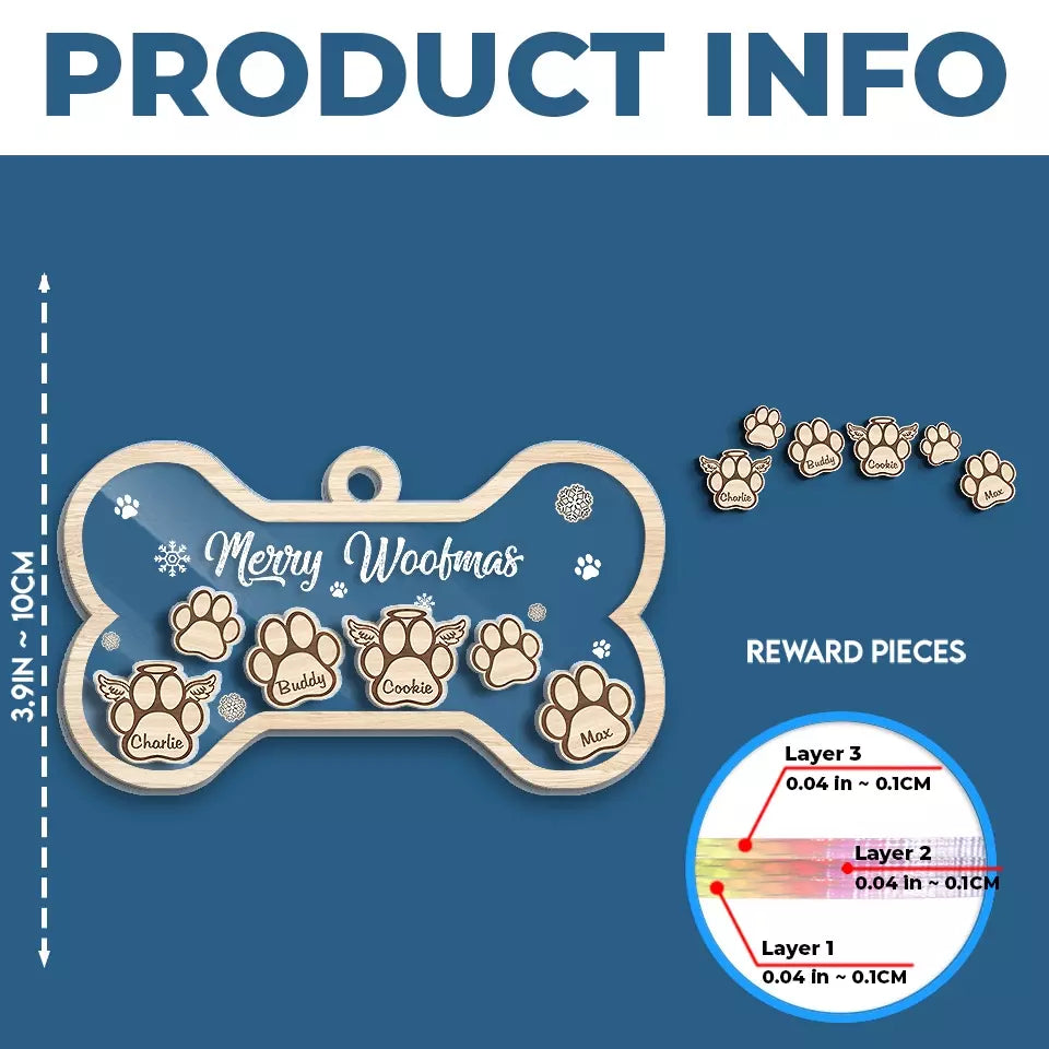 Joyeux Noël ! Décoration personnalisée à 3 étages pour chien ! Cadeau de Noël pour les propriétaires et les amoureux des animaux.