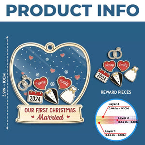 L'amour est le plus beau cadeau de tous - Ornement personnalisé à 3 étages pour couple - Cadeau de Noël pour mari et femme, anniversaire