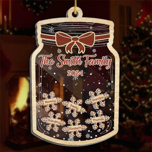 Je vous souhaite joie, amour et unité - Ornement Shaker personnalisé à 3 couches pour la famille - Cadeau de Noël pour les membres de la famille