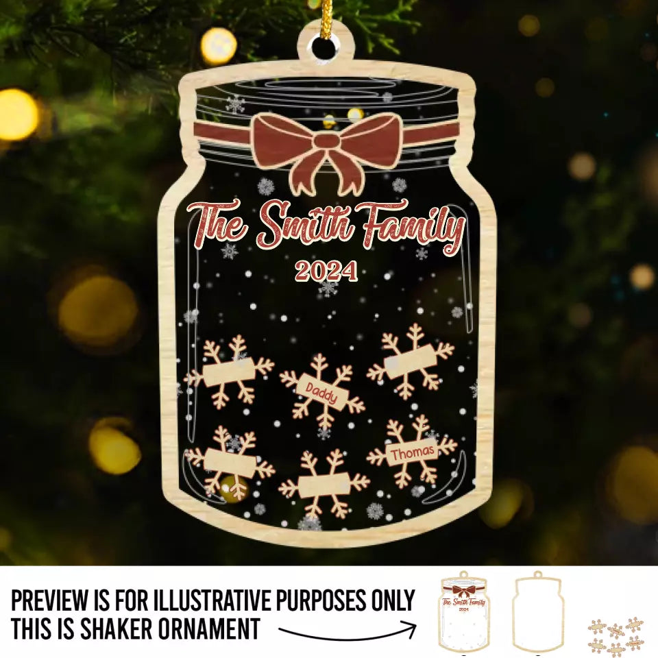 Je vous souhaite joie, amour et unité - Ornement Shaker personnalisé à 3 couches pour la famille - Cadeau de Noël pour les membres de la famille