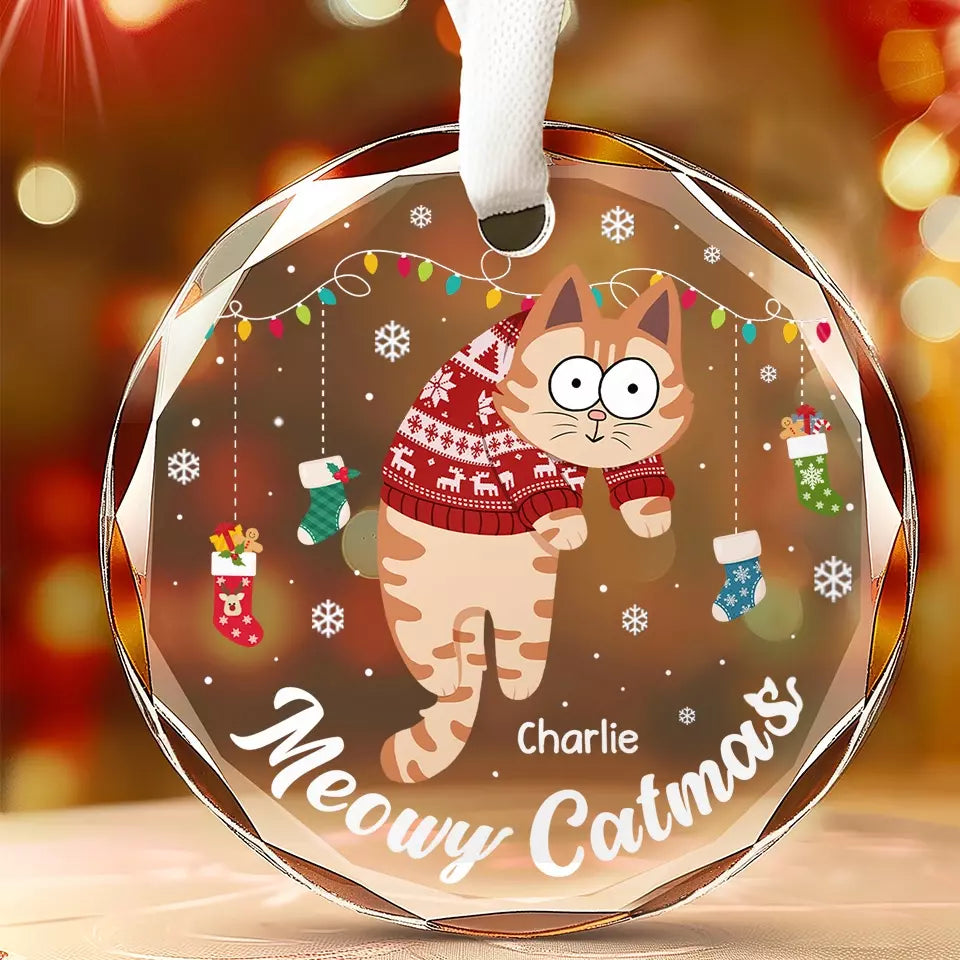 Décoration de Noël personnalisée en forme de chat - Cadeau de Noël pour les propriétaires et les amoureux des animaux