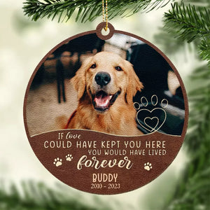 Photo personnalisée et ce soir je m'endormirai, avec toi dans mon cœur - Ornement en cuir personnalisé commémoratif - Cadeau de Noël, cadeau de condoléances pour les propriétaires d'animaux de compagnie, les amoureux des animaux