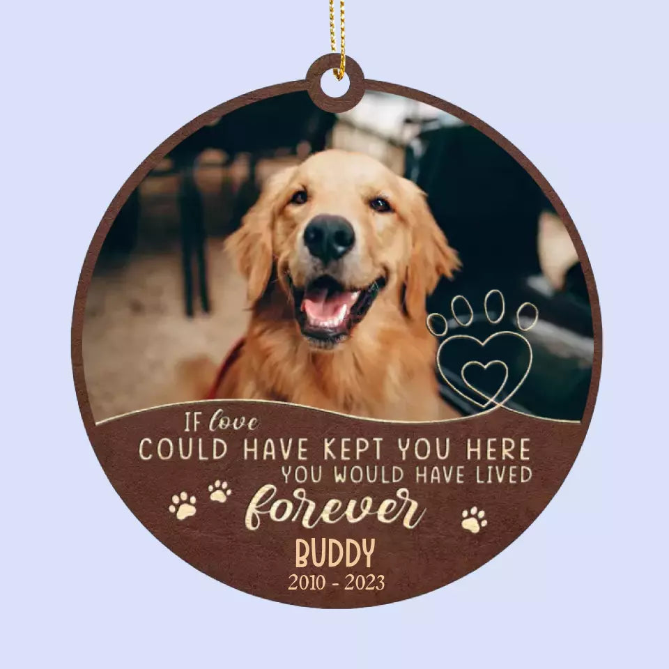 Photo personnalisée et ce soir je m'endormirai, avec toi dans mon cœur - Ornement en cuir personnalisé commémoratif - Cadeau de Noël, cadeau de condoléances pour les propriétaires d'animaux de compagnie, les amoureux des animaux
