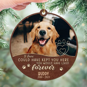 Photo personnalisée et ce soir je m'endormirai, avec toi dans mon cœur - Ornement en cuir personnalisé commémoratif - Cadeau de Noël, cadeau de condoléances pour les propriétaires d'animaux de compagnie, les amoureux des animaux
