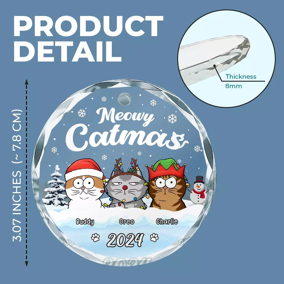 Joyeux Noël à tous ! Décoration de Noël personnalisée en verre avec motif chien et chat. Cadeau idéal pour les propriétaires et les amoureux des animaux.