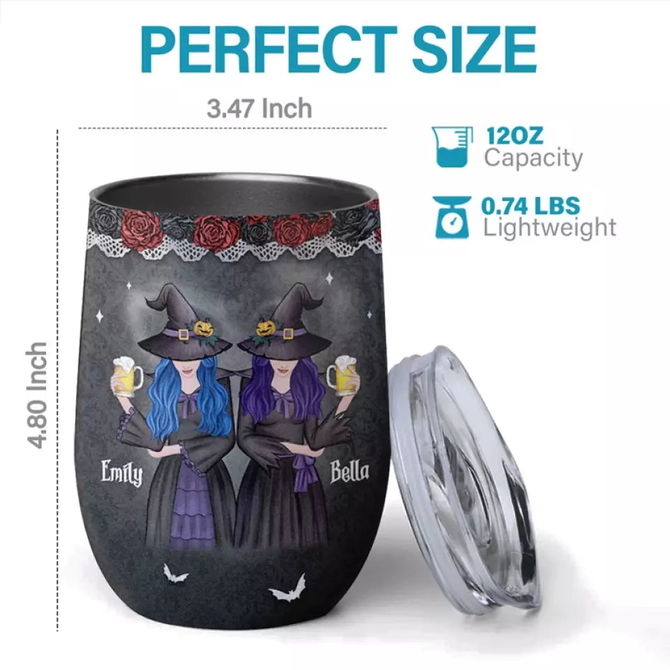 Tu es ma sorcière préférée pour discuter de sorcières avec - Verre à vin personnalisé Bestie - Cadeau d'Halloween pour meilleures amies, meilleures amies, sœurs