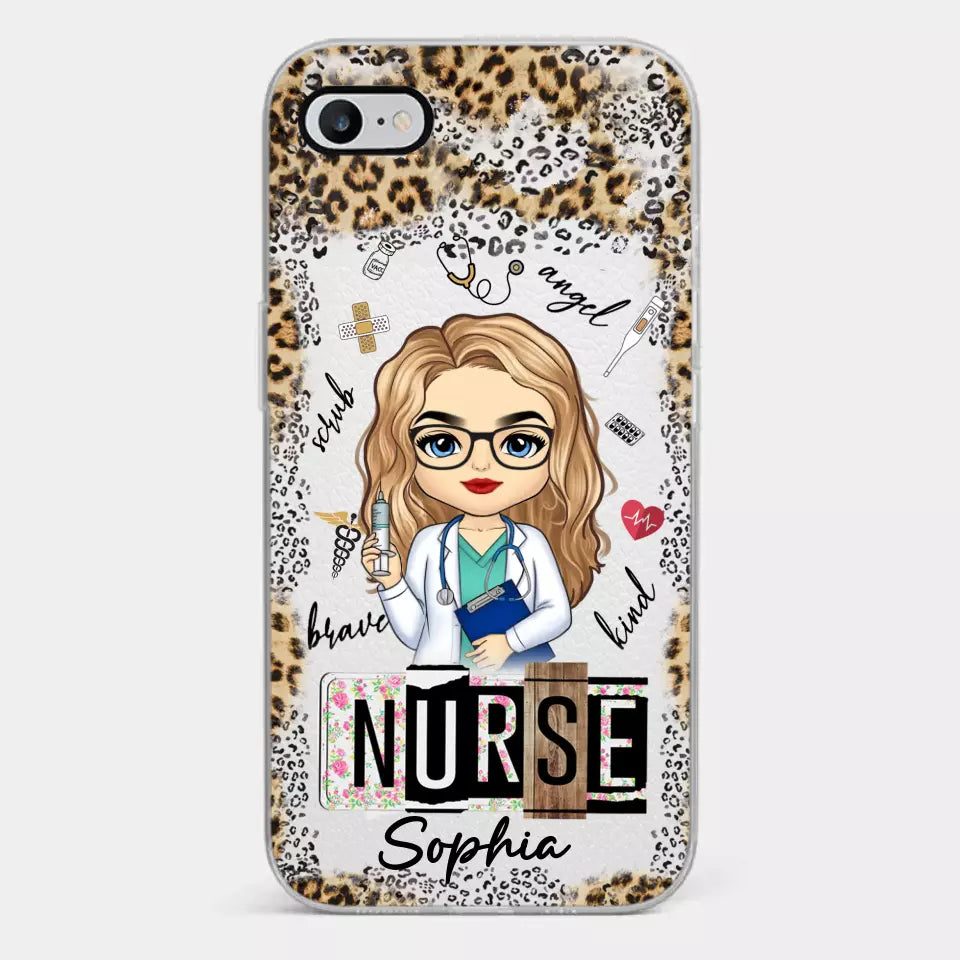 Mains dévouées, cœurs guérisseurs – Étui de téléphone transparent personnalisé pour infirmière – Cadeau d'appréciation, de remerciement, vie d'infirmière, vie de médecin