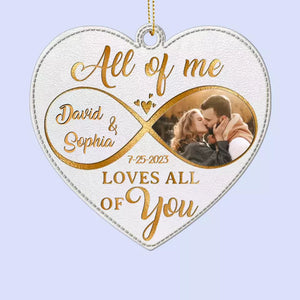 Photo personnalisée avec vous, la vie est paradisiaque - Ornement en cuir personnalisé pour couple - Cadeau de Noël pour mari et femme, anniversaire