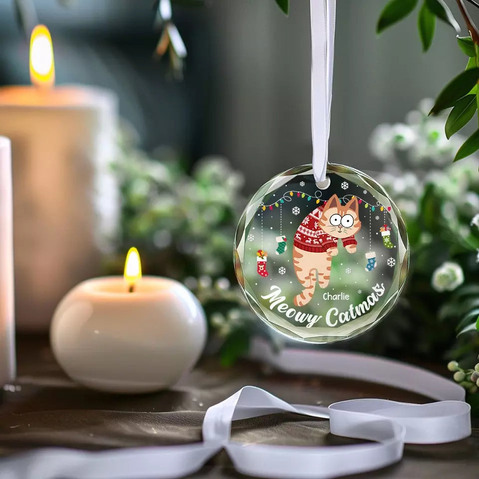 Décoration de Noël personnalisée en forme de chat - Cadeau de Noël pour les propriétaires et les amoureux des animaux