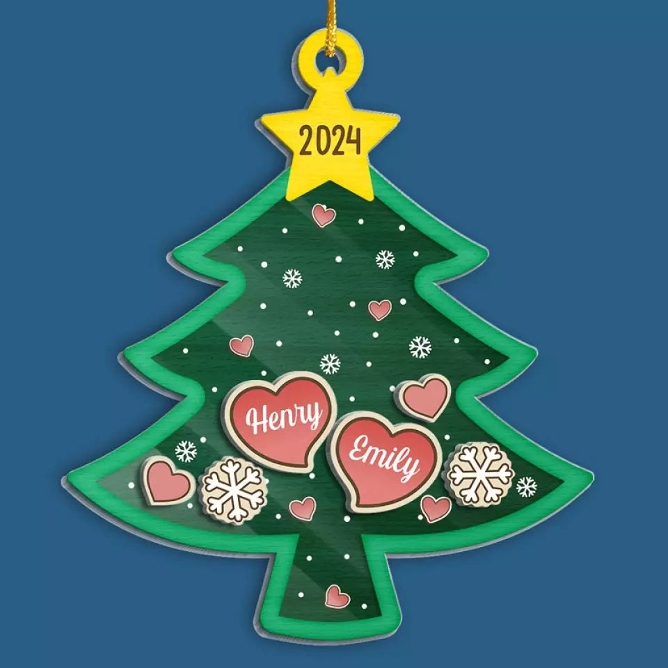 Quand je te regarde, je vois l'éternité - Ornement personnalisé à 3 couches pour couple - Cadeau de Noël pour mari et femme, anniversaire