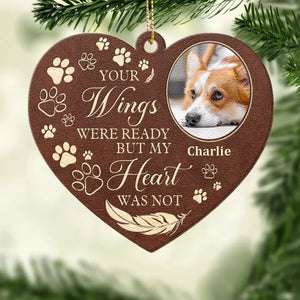 Photo personnalisée « Une empreinte de patte sur mon cœur » – Ornement commémoratif personnalisé en cuir – Cadeau de Noël, cadeau de condoléances pour les propriétaires d'animaux et les amoureux des animaux
