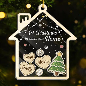 Premier Noël dans notre nouvelle maison - Ornement personnalisé à 3 étages pour couple - Cadeau de Noël pour mari et femme, anniversaire, premier Noël