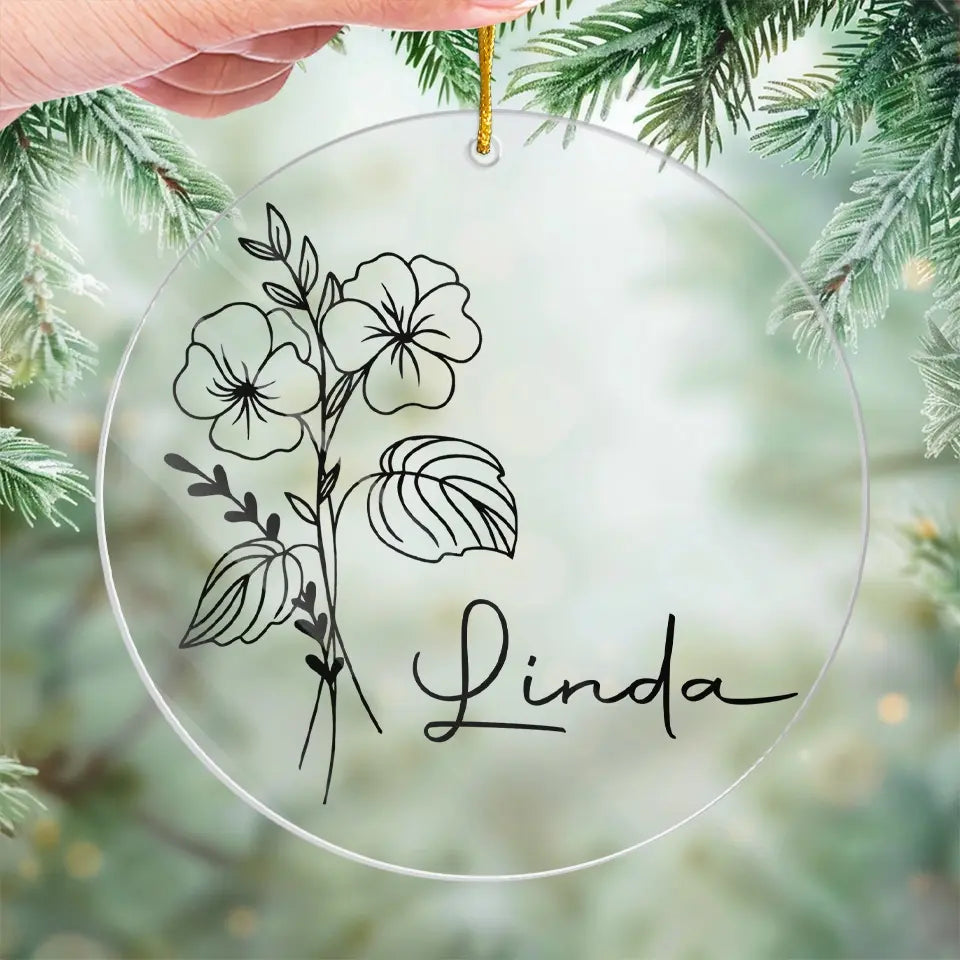 Un ami est comme une fleur, il apporte joie et bonheur à nos cœurs - Ornement personnalisé Bestie - Forme personnalisée en acrylique - Cadeau de Noël pour les meilleures amies, BFF, sœurs